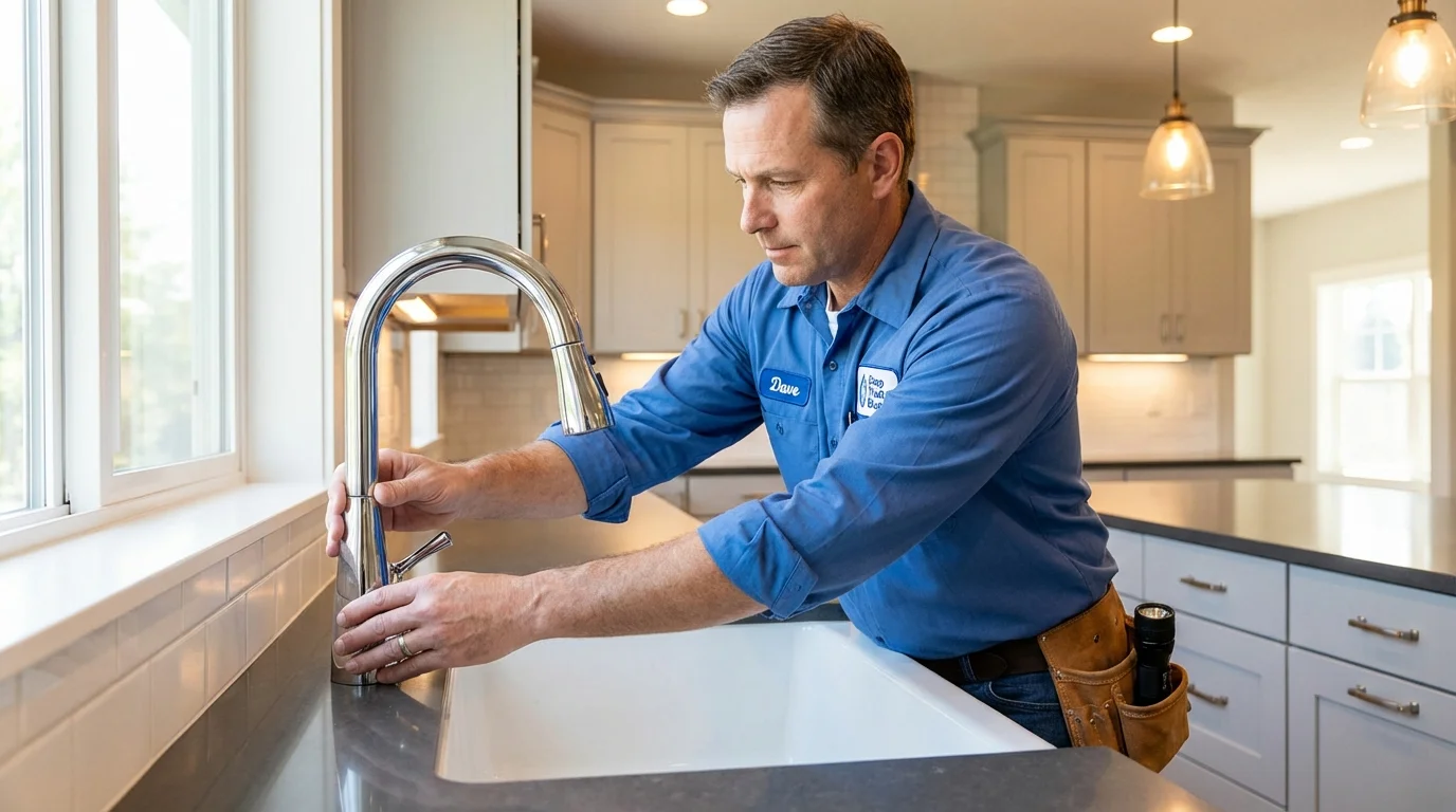 Kitchen faucet installation by Johns Plumbing LLC in Erwinville