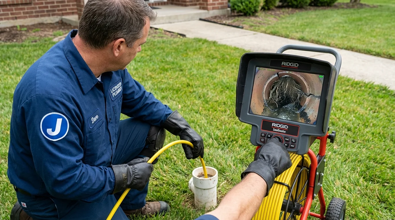 Sewer camera inspection being performed by Johns Plumbing LLC in Erwinville